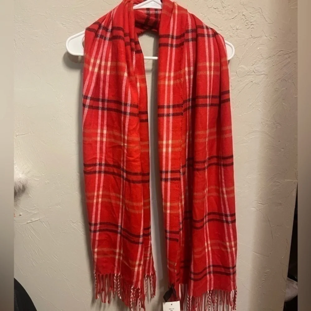 NWT Steve Madden Red Plaid Scarf
